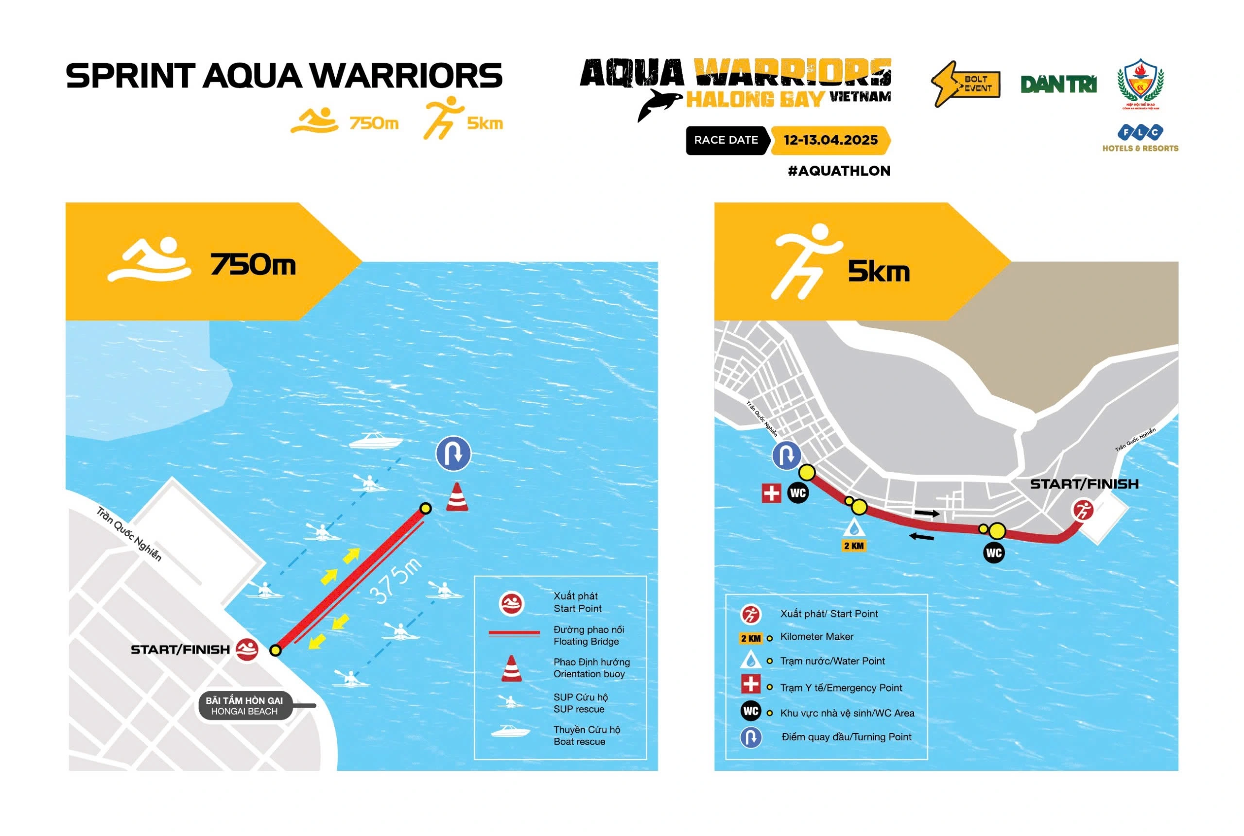 Aqua Warriors Halong Bay 2025 công bố bản đồ đường đua các môn phối hợp