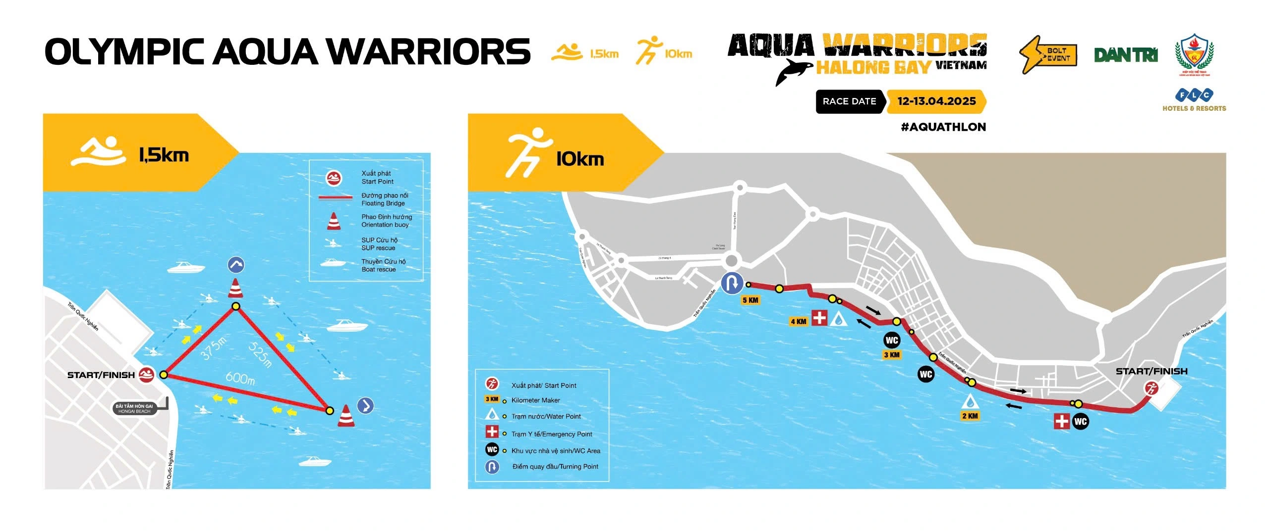 Aqua Warriors Halong Bay 2025 công bố bản đồ đường đua các môn phối hợp