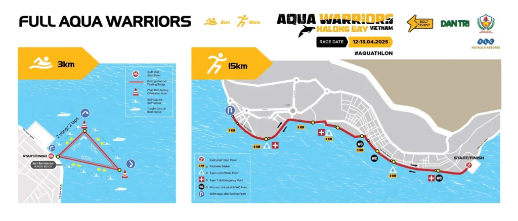Aqua Warriors Halong Bay 2025 công bố bản đồ đường đua các môn phối hợp