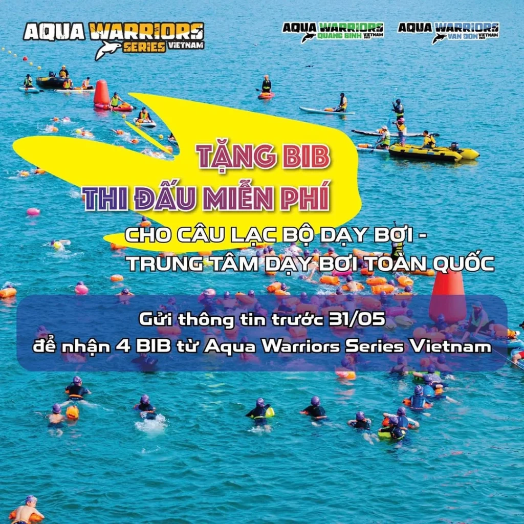 Aqua Warriors Series tặng BIB giải hai môn phối hợp cho các câu lạc bộ bơi